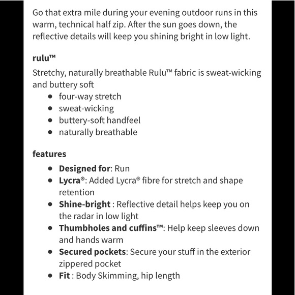 NWOT Lululemon Extra Mile Half zip Reflective - Picture 13 of 15